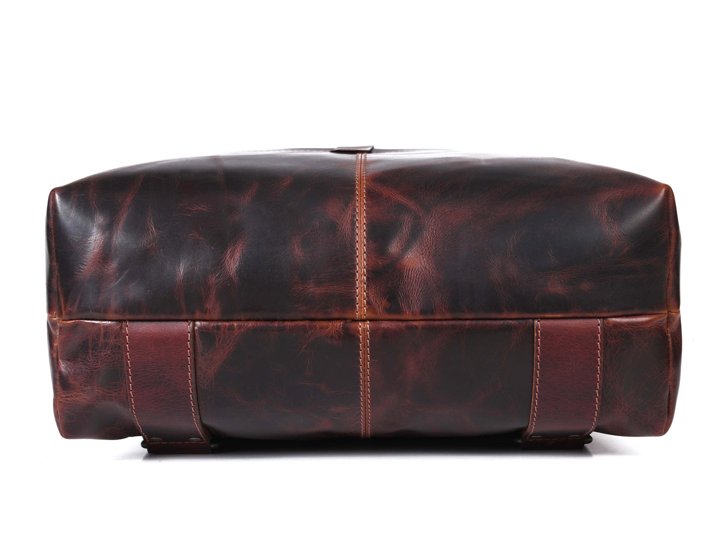 Premium Full Grain Leather Roll Top Backpack for Men & Women