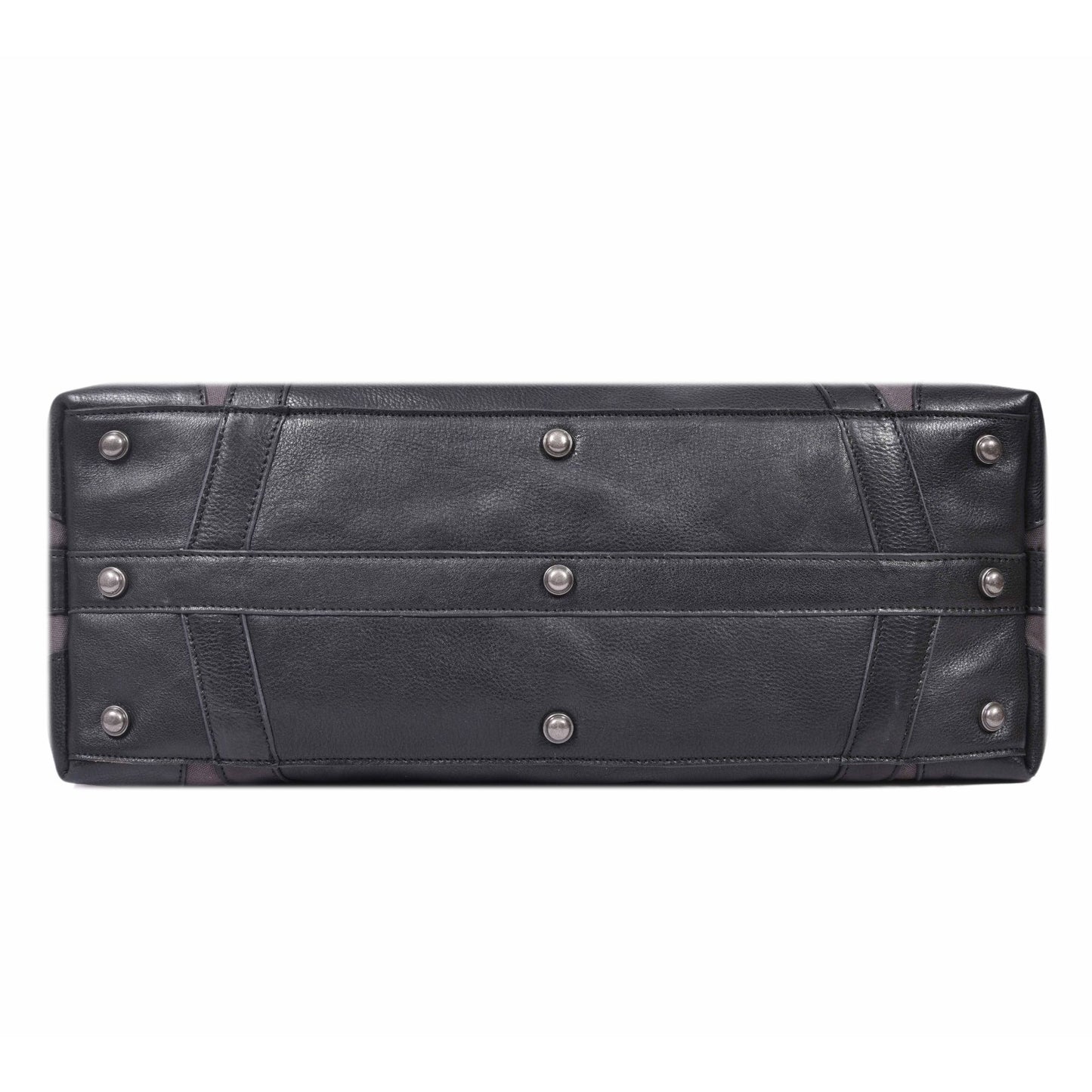 Durable Leather Canvas Weekender Duffle Bag- Grey