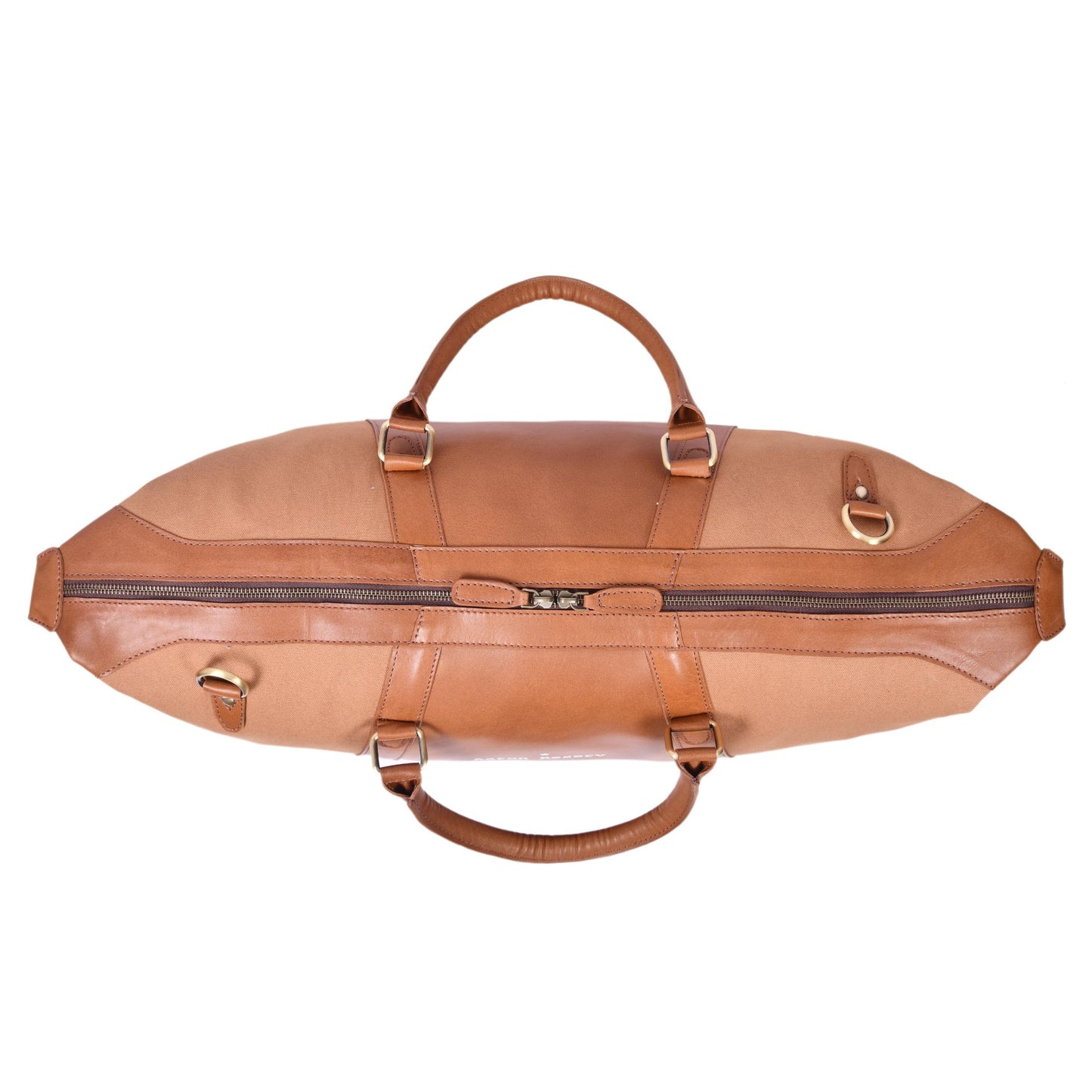 Durable Leather Canvas Weekender Duffle Bag- Coffee