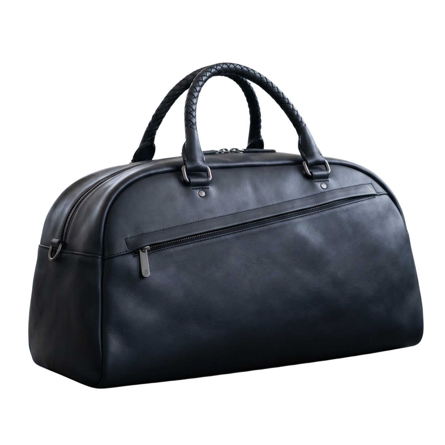 Luxury Black Leather Weekender Bag – Premium Travel Duffle for Men