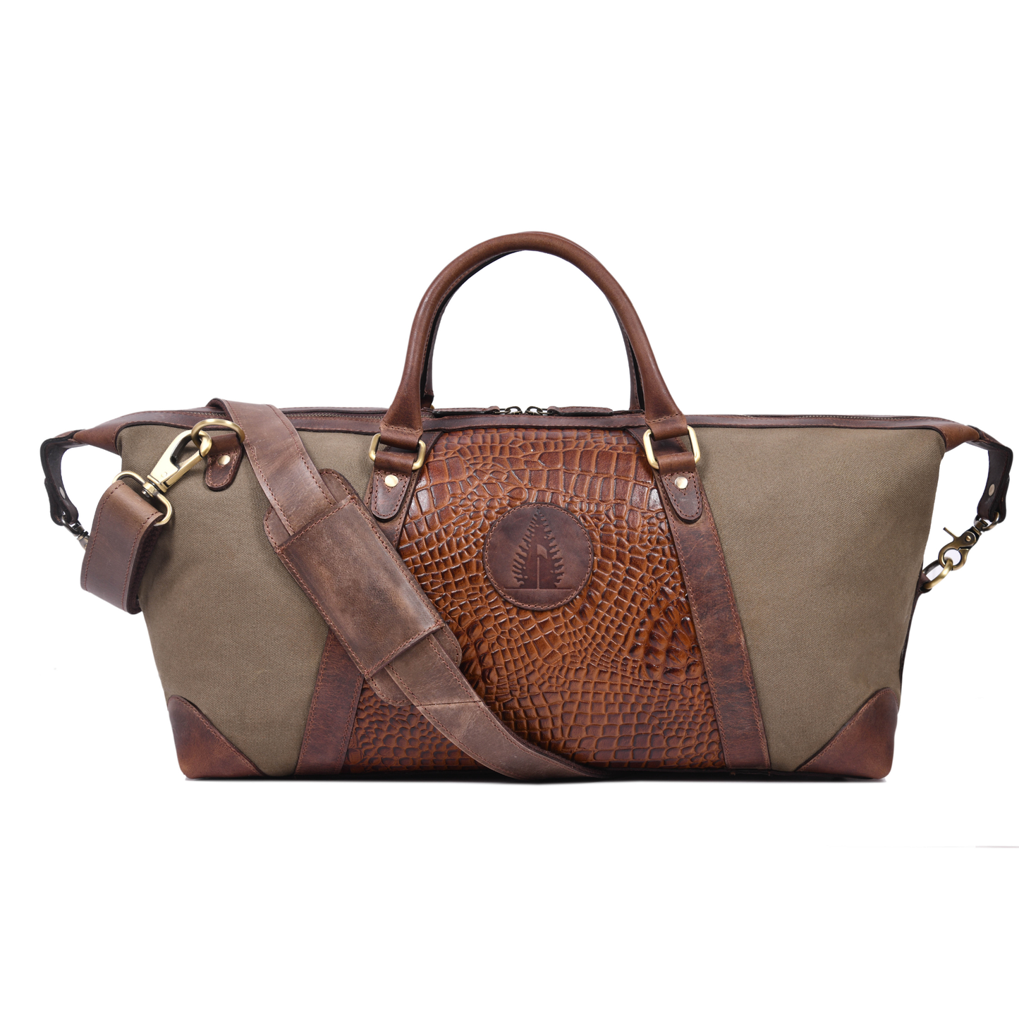 Durable Leather Canvas Weekender Duffle Bag