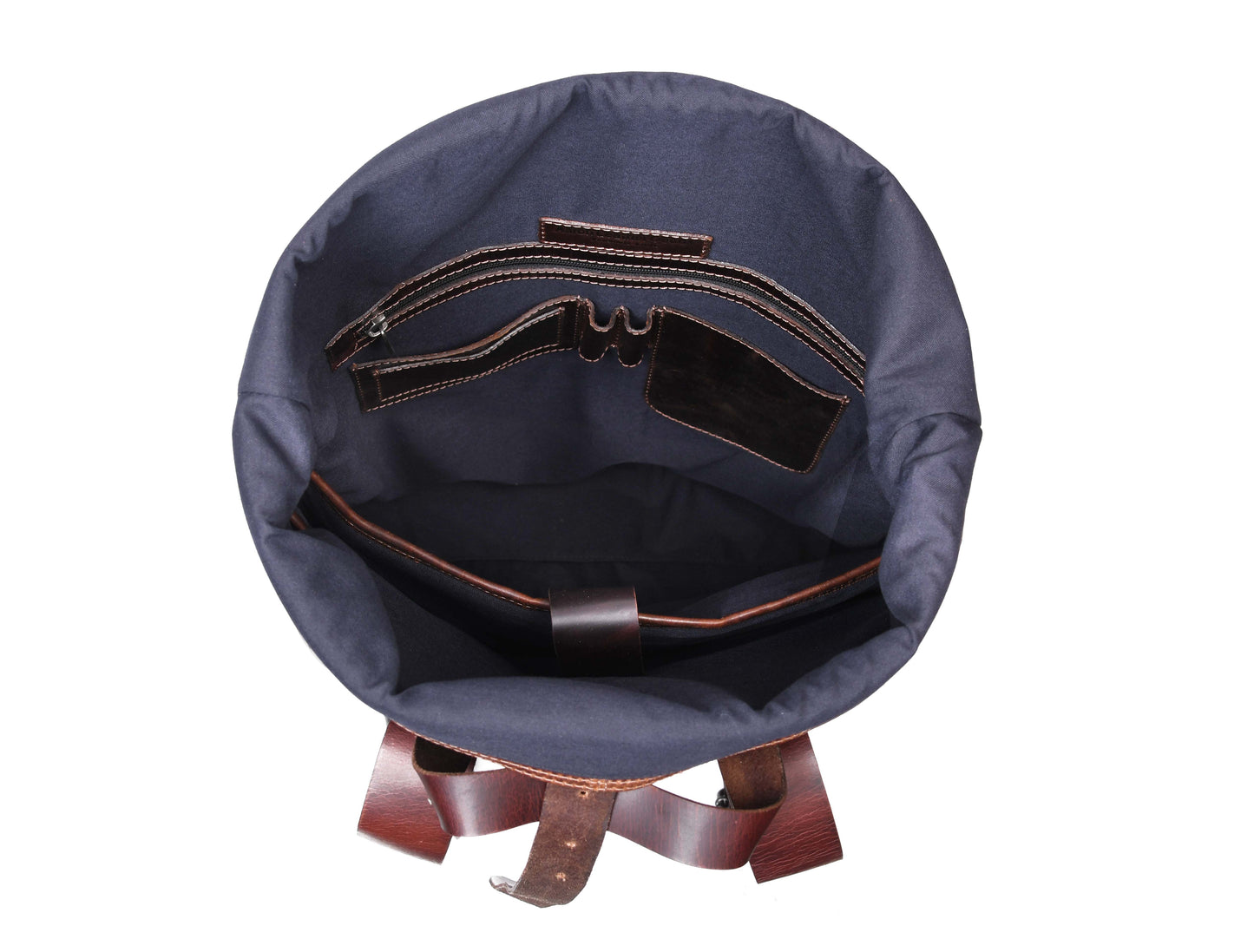 Premium Full Grain Leather Roll Top Backpack for Men & Women