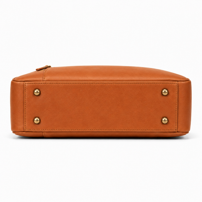 Leather Briefcase Backpack – Vintage Tan Laptop Travel Bag