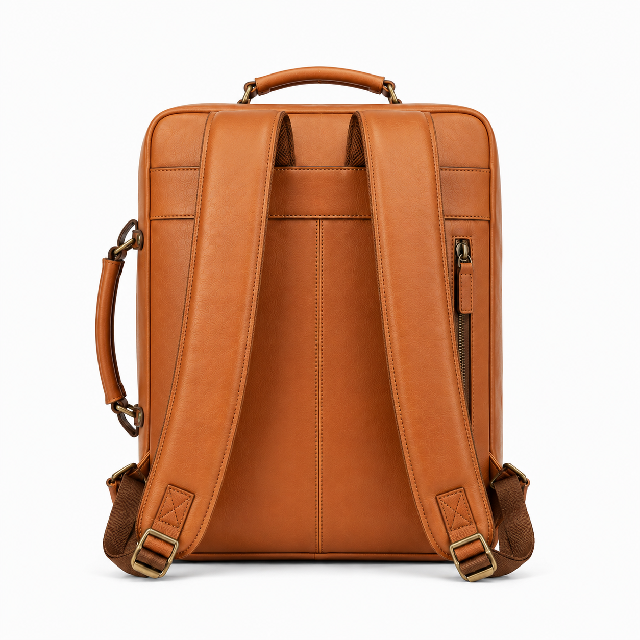 Leather Briefcase Backpack – Vintage Tan Laptop Travel Bag