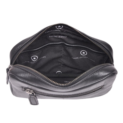 Aaron Reserve Tan Leather Utility Pouch | Premium Travel Organizer