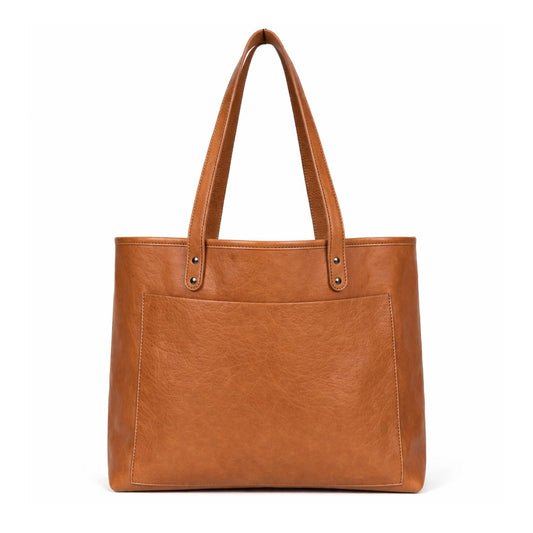 Classic Tan Leather Tote Bag – Everyday Minimal Carry