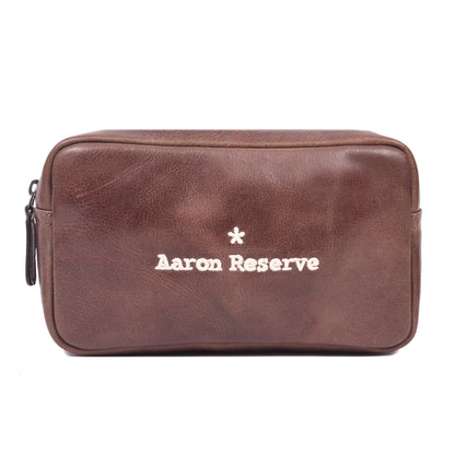 Aaron Reserve Tan Leather Utility Pouch | Premium Travel Organizer
