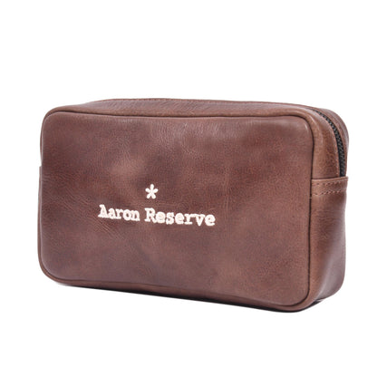 Aaron Reserve Tan Leather Utility Pouch | Premium Travel Organizer