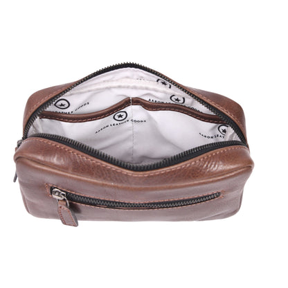 Aaron Reserve Tan Leather Utility Pouch | Premium Travel Organizer