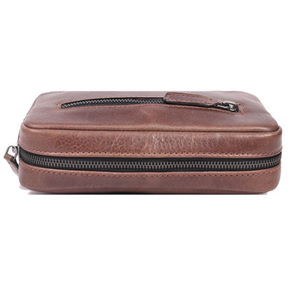 Aaron Reserve Tan Leather Utility Pouch | Premium Travel Organizer