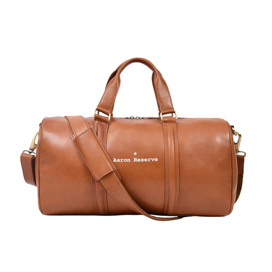 Classic Leather Duffle Bag with Shoulder Strap