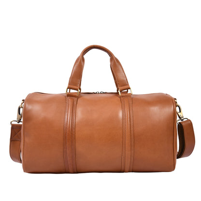 Classic Leather Duffle Bag with Shoulder Strap