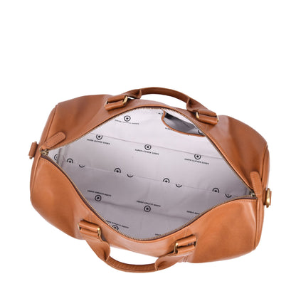 Classic Leather Duffle Bag with Shoulder Strap