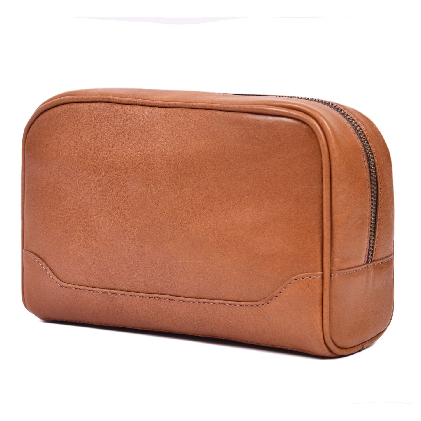 Aaron Reserve Tan Leather Toiletry Pouch | Premium Travel Organizer