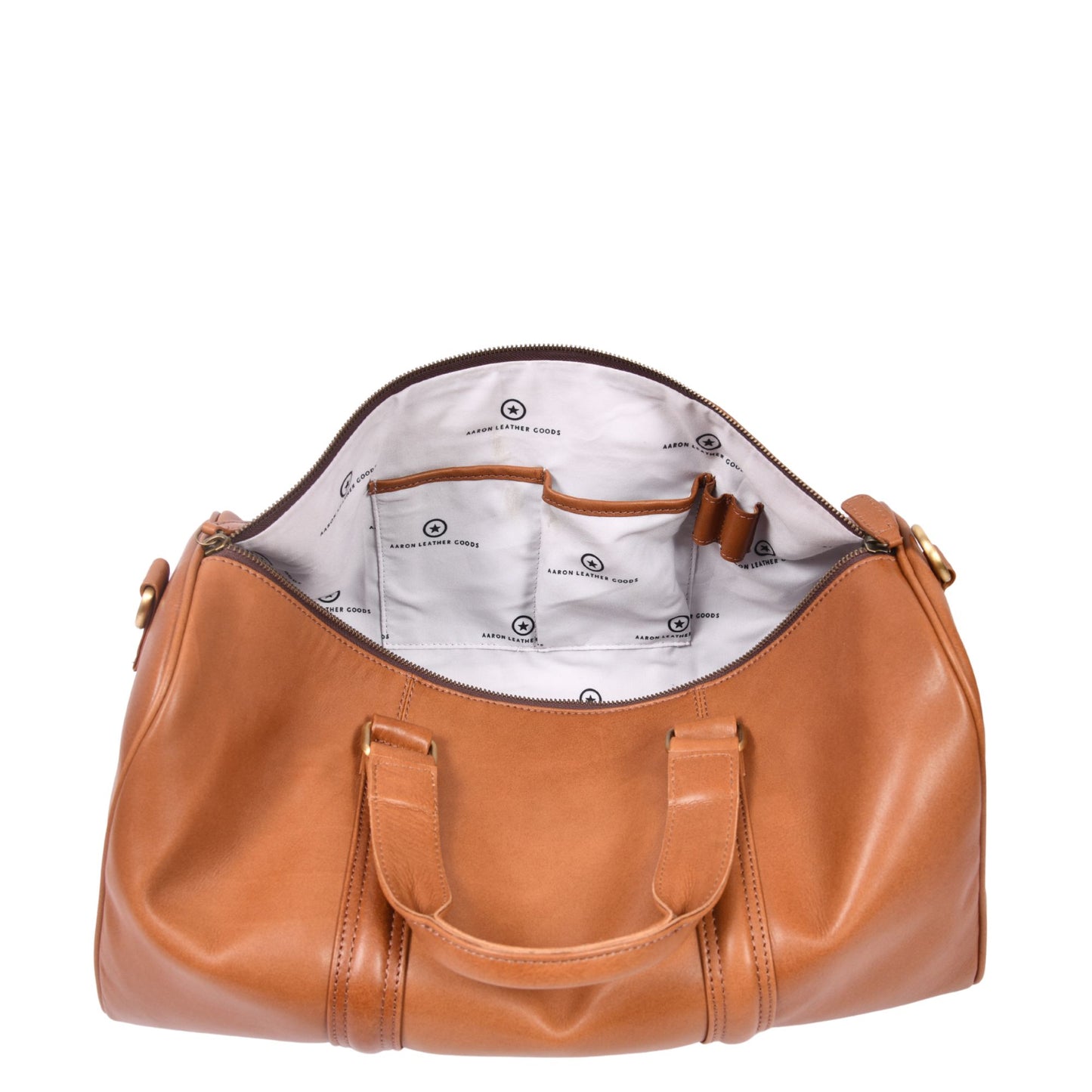 Classic Leather Duffle Bag with Shoulder Strap