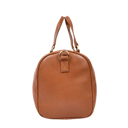 Classic Leather Duffle Bag with Shoulder Strap