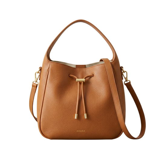 Elegant Leather Bucket Hand Bag for Women