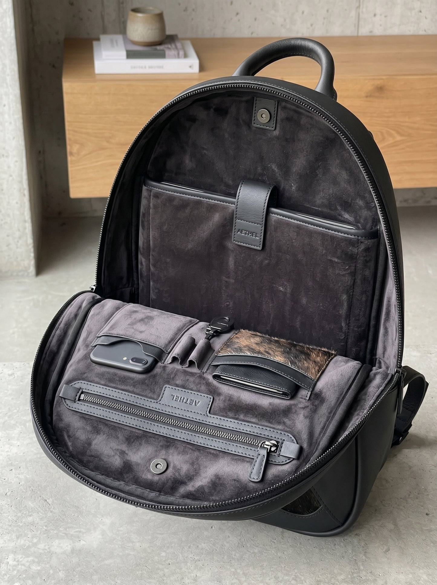 Luxury Leather & Hairon Laptop Backpack for Professionals