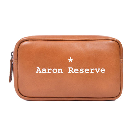 Aaron Reserve Tan Leather Utility Pouch | Premium Travel Organizer