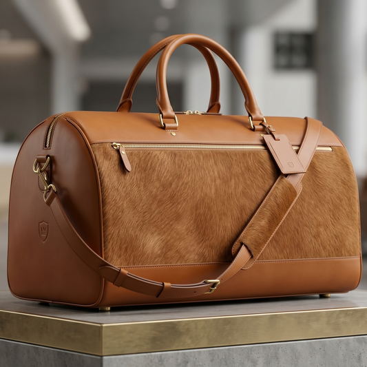 Voyager Hairon Leather Duffel Bag – Premium Handmade Travel Weekender