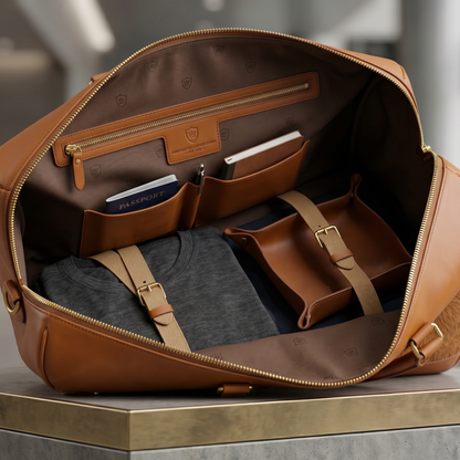 Voyager Hairon Leather Duffel Bag – Premium Handmade Travel Weekender