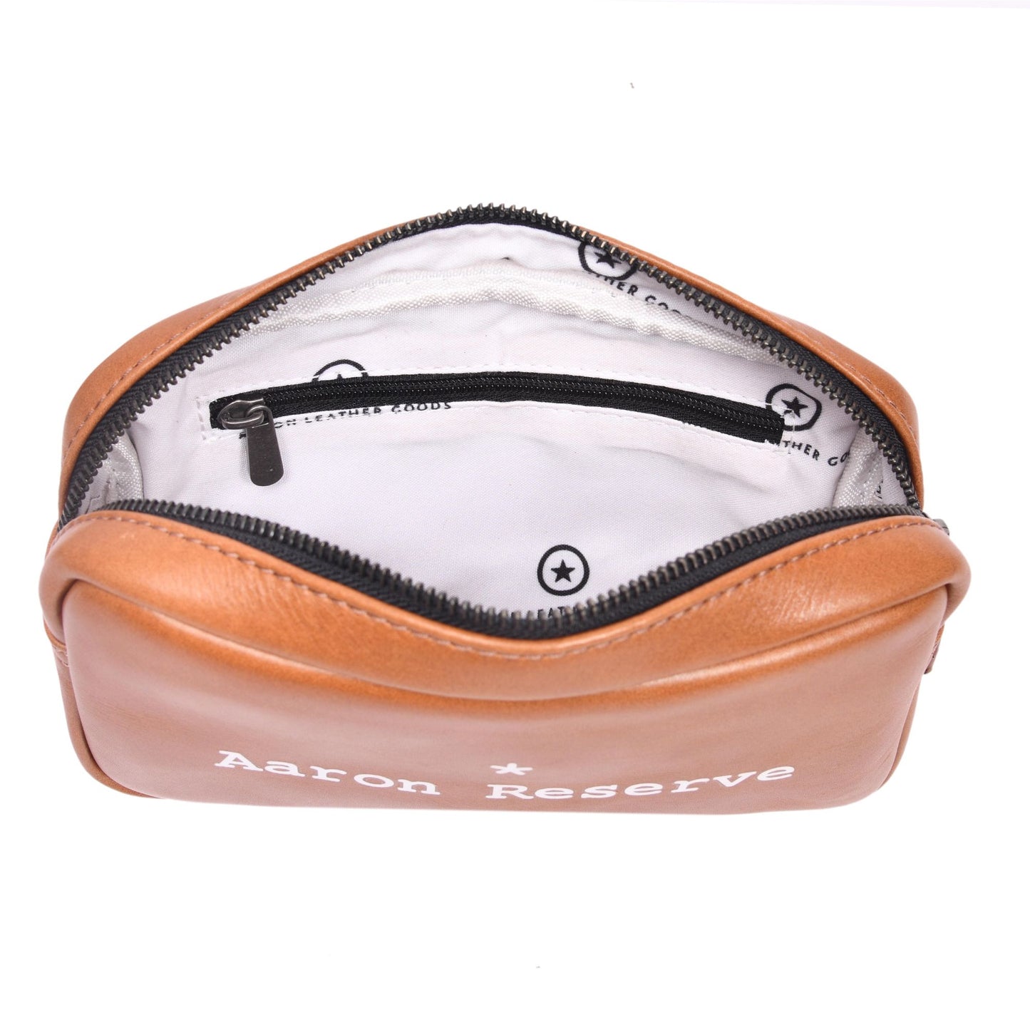 Aaron Reserve Tan Leather Utility Pouch | Premium Travel Organizer