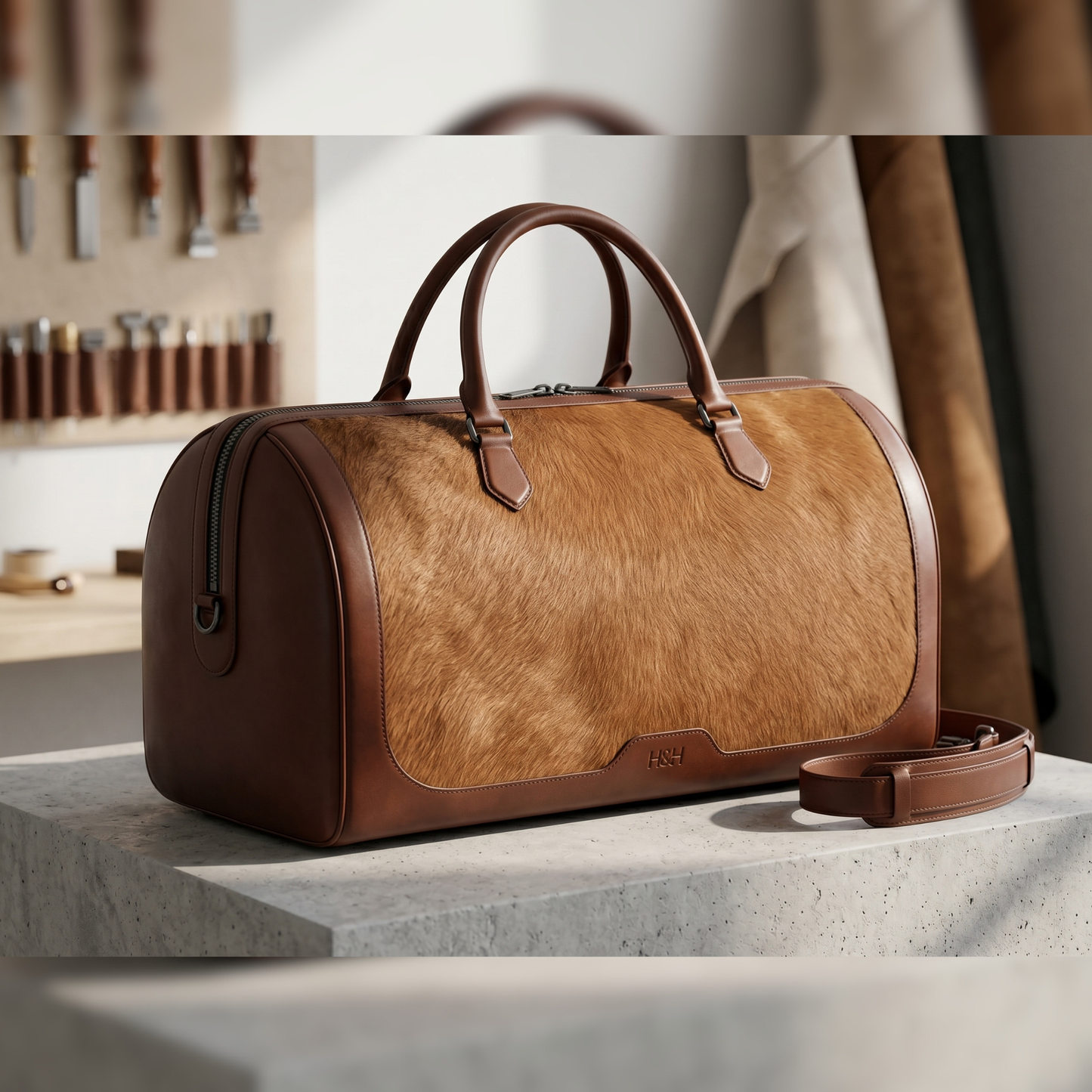 Heritage Hairon Leather Duffel Bag – Premium Handmade Weekender Travel Bag