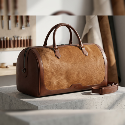 Heritage Hairon Leather Duffel Bag – Premium Handmade Weekender Travel Bag