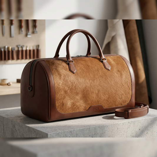 Heritage Hairon Leather Duffel Bag – Premium Handmade Weekender Travel Bag