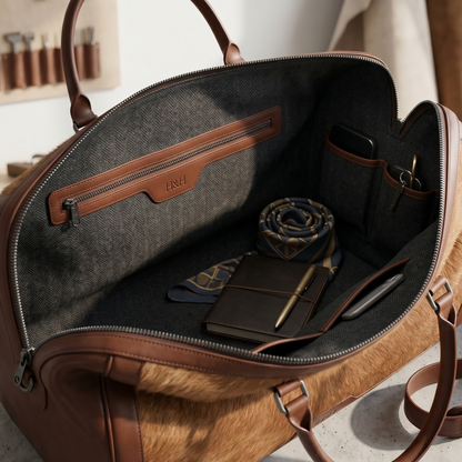 Heritage Hairon Leather Duffel Bag – Premium Handmade Weekender Travel Bag