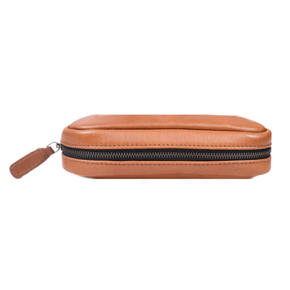 Aaron Reserve Tan Leather Utility Pouch | Premium Travel Organizer