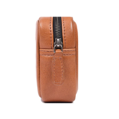 Aaron Reserve Tan Leather Utility Pouch | Premium Travel Organizer