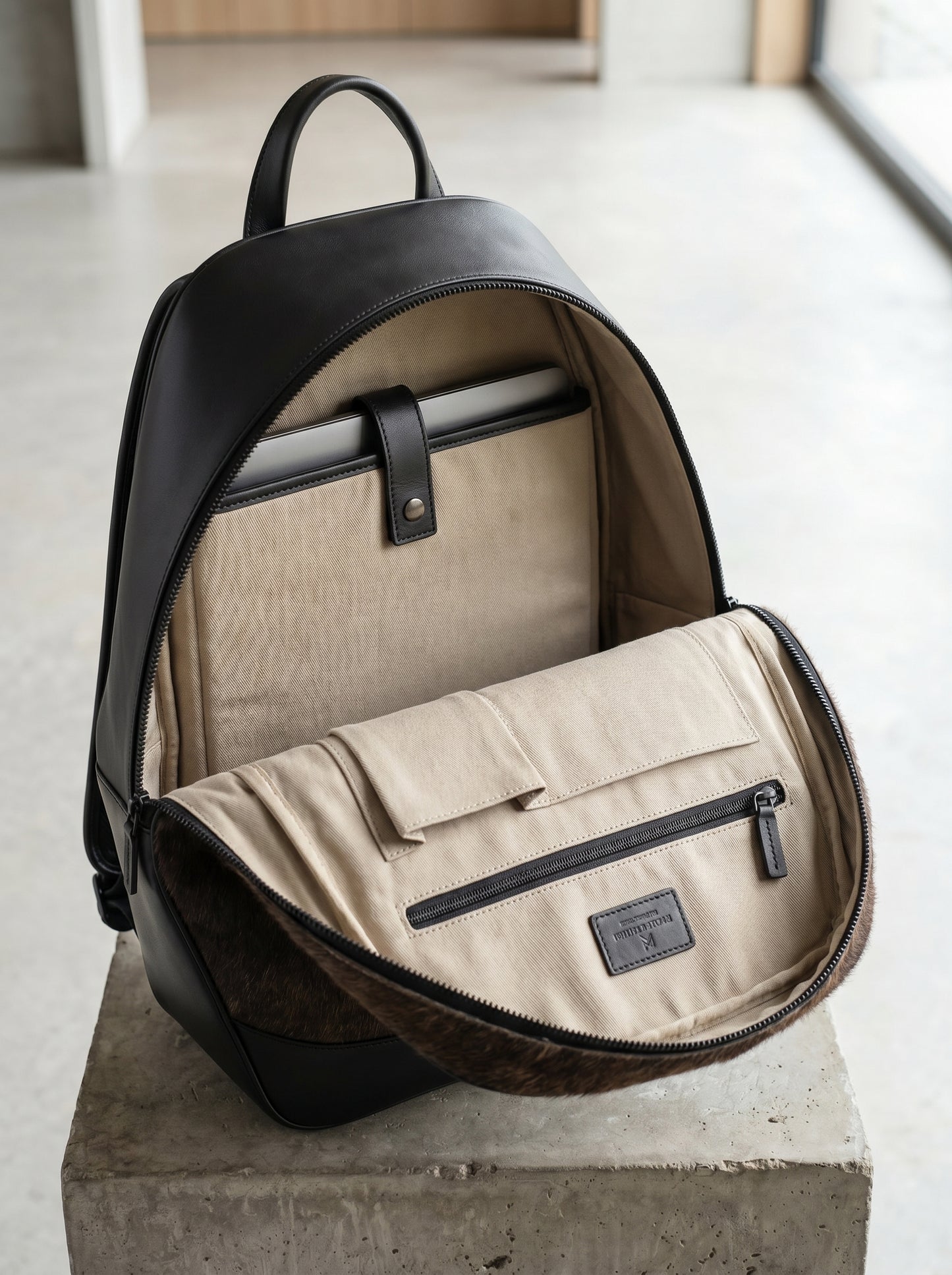 Modern Leather & Hairon Laptop Backpack for Men & Women