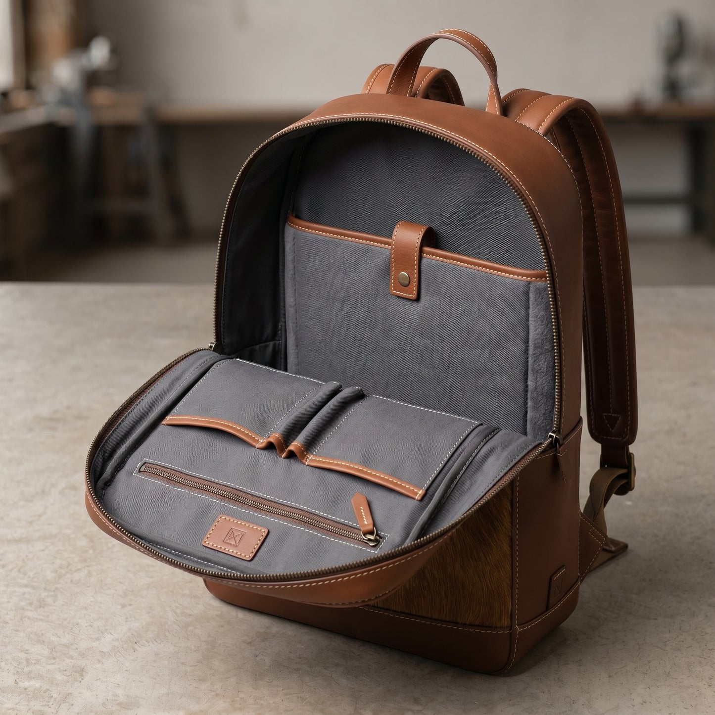 Nomad Luxe Hairon Leather Backpack – Premium Handmade Travel & Laptop Bag