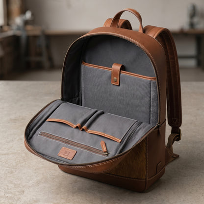 Nomad Luxe Hairon Leather Backpack – Premium Handmade Travel & Laptop Bag