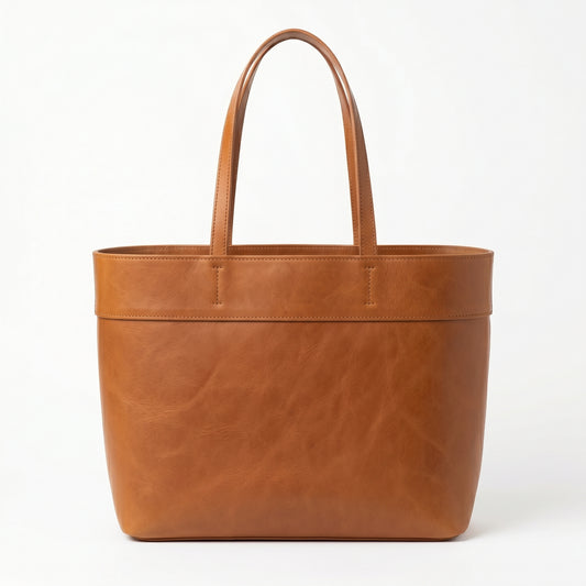 Classic Tan Leather Tote Bag for Women – Premium Everyday Carryall