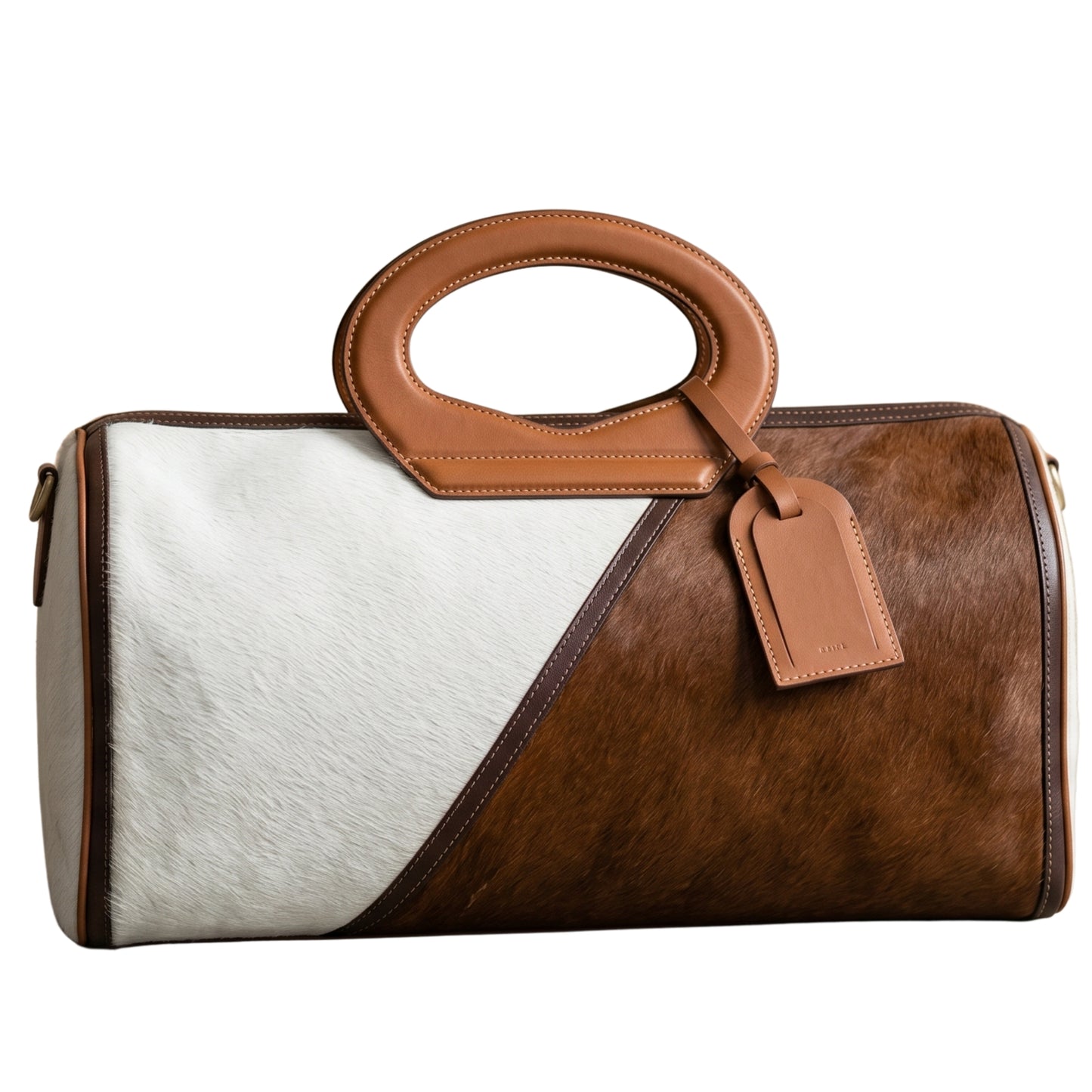 Designer Hair-On Leather Weekender Bag – Luxury Travel Duffle for Men & Women