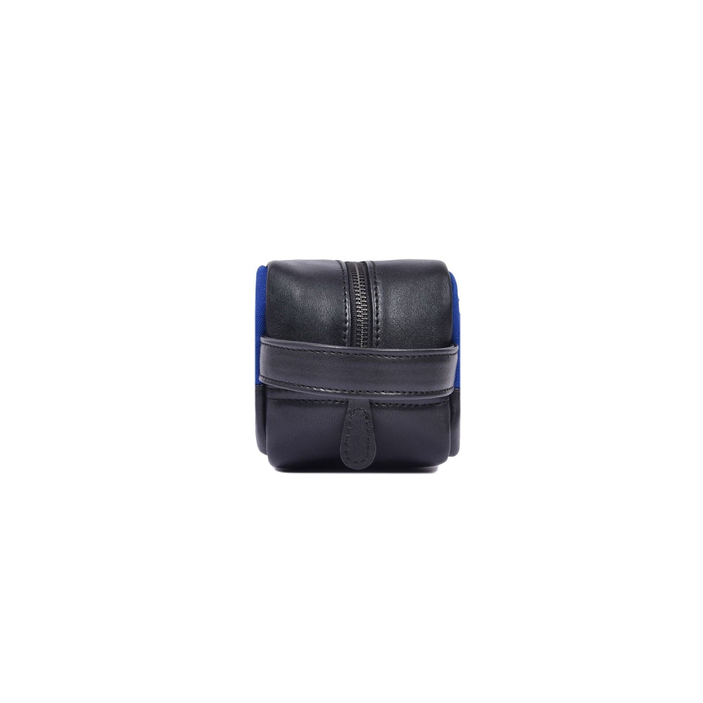 Blue Canvas & Black Leather Zipper Toiletry Pouch - Aaron Leather Goods