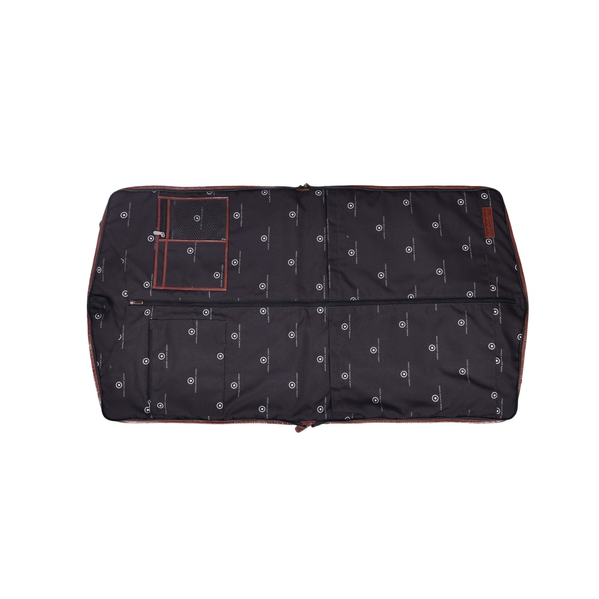 Blue Canvas & Brown Leather Garment Bag - Aaron Leather Goods