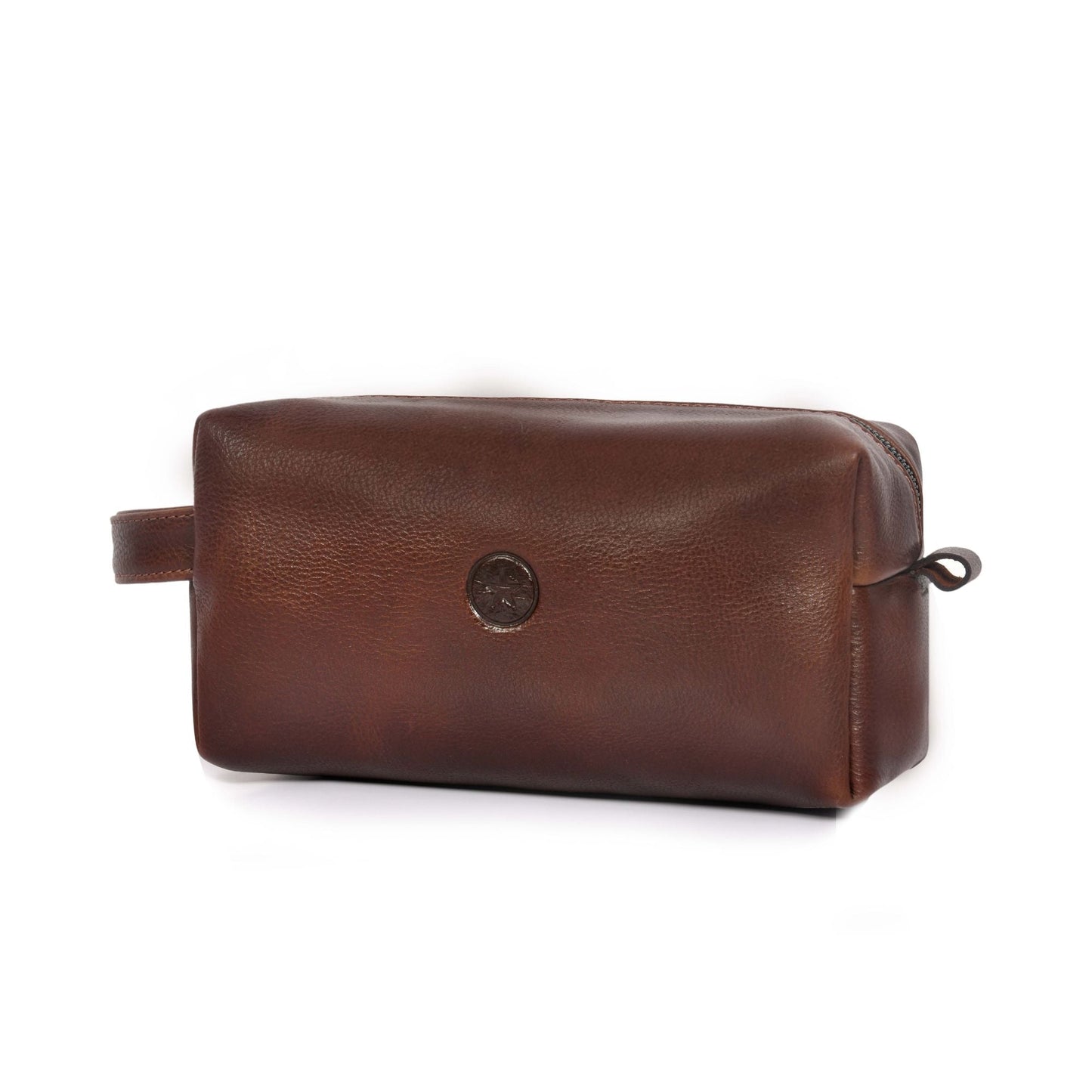 Classic Brown Leather Dopp Kit for Travel - Aaron Leather Goods