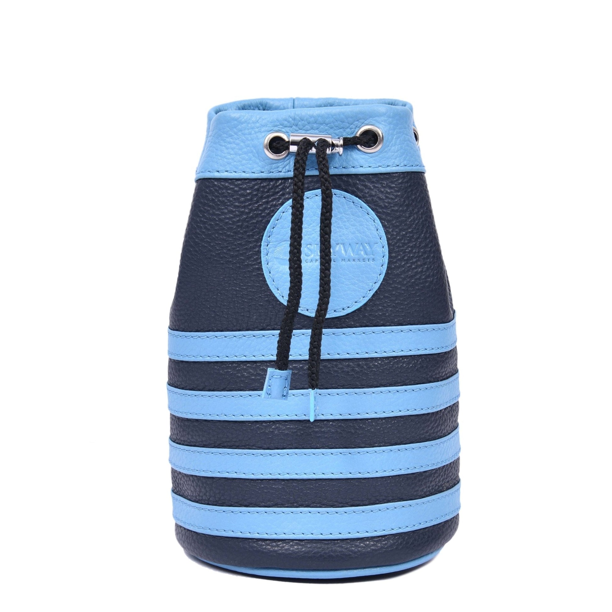 Classic Leather Golf Ball Pouch for Golf Accessories - Blue - Aaron Leather Goods Inc