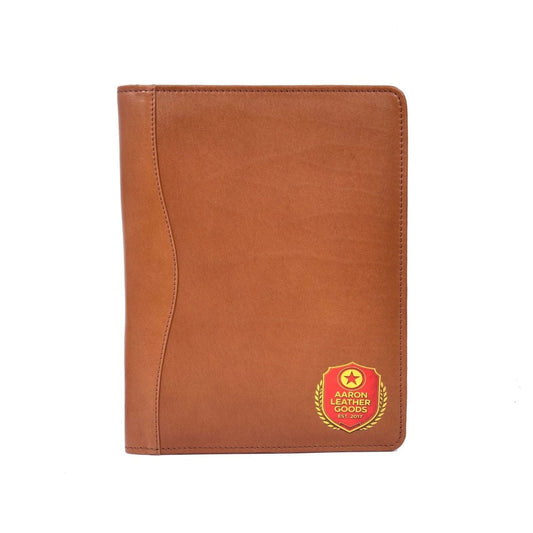 Elegant Leather File Organizer with Smooth Finish - Aaron Leather Goods