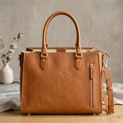 Premium Leather Office Tote Bag for Women