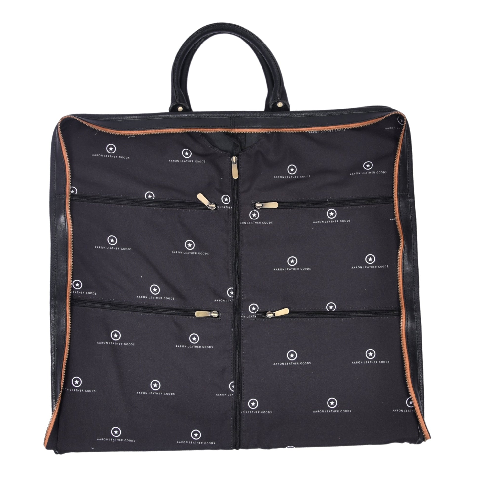Green & Black Leather Garment Bag - Aaron Leather Goods
