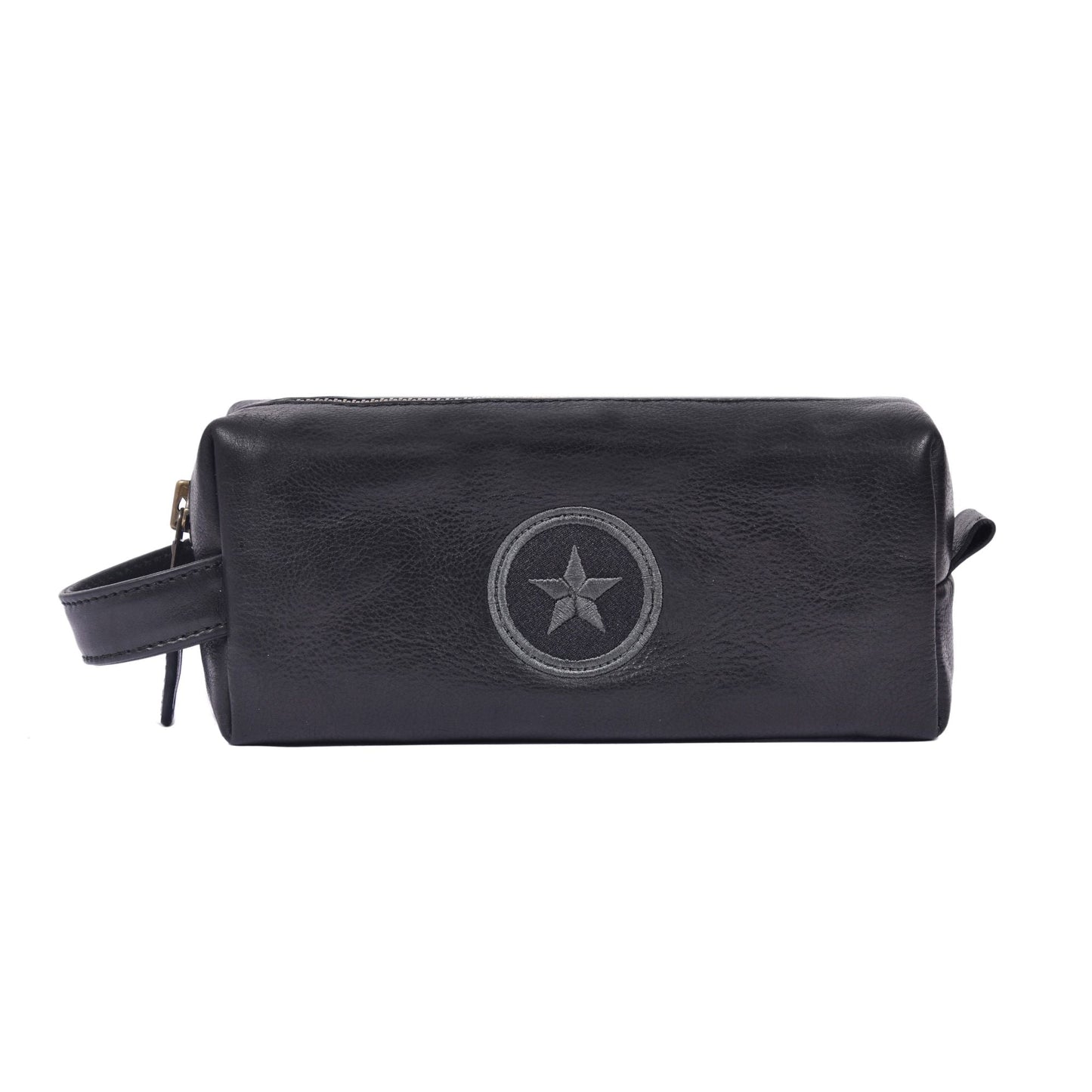 Handcrafted Black Leather Toiletry Bag - Aaron Leather Goods