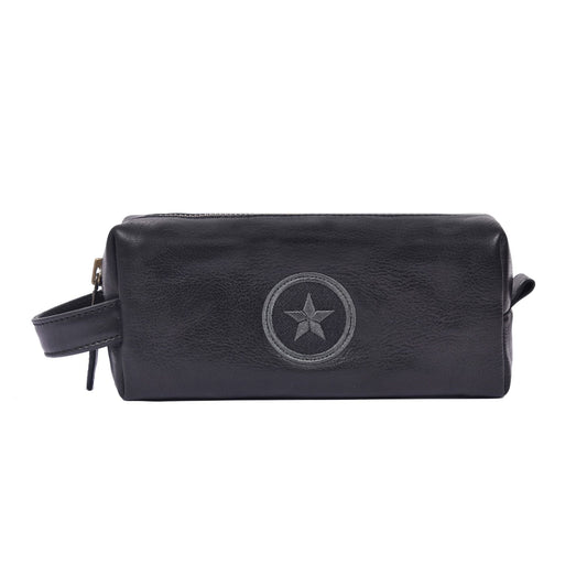 Handcrafted Black Leather Toiletry Bag - Aaron Leather Goods