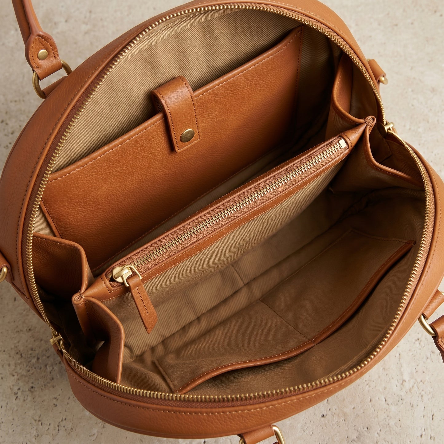 Elegant Round Leather Satchel Bag for Women