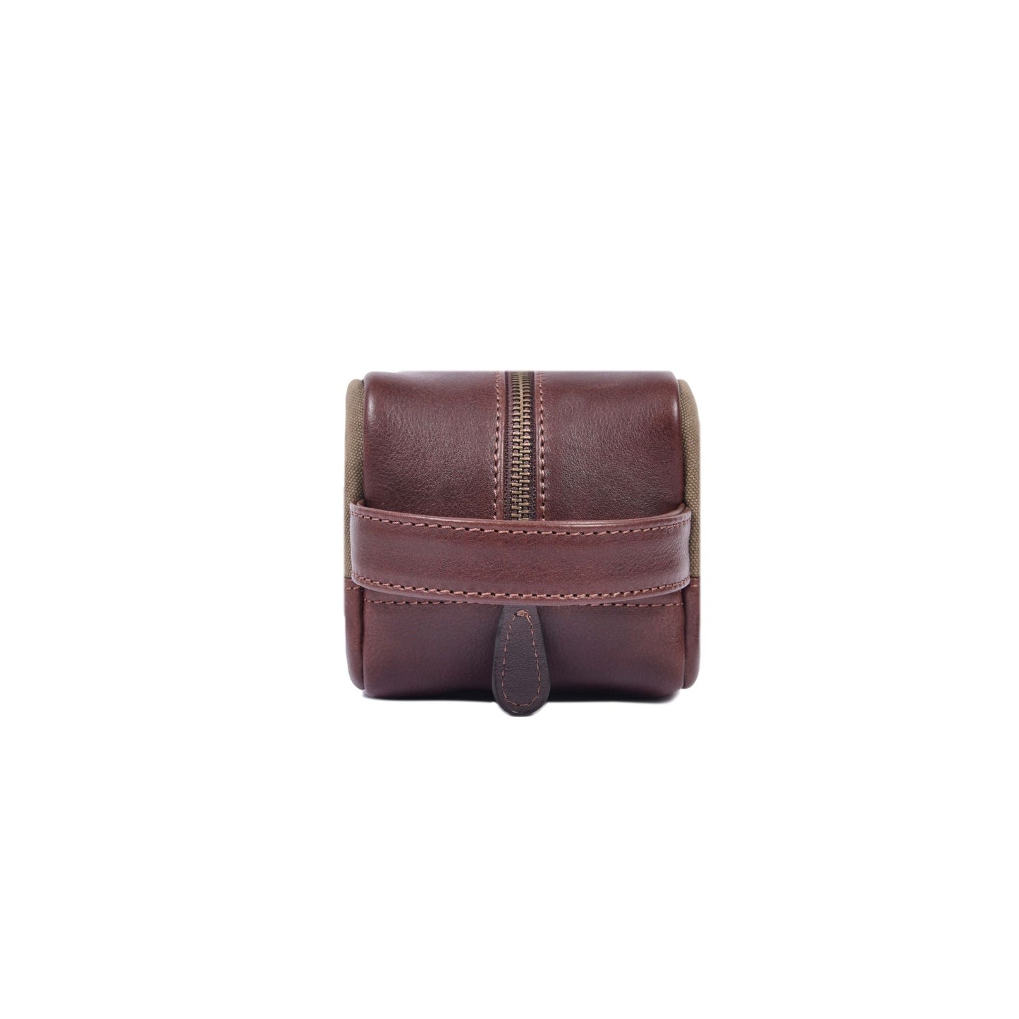 Leather & Canvas Travel Toiletry Bag with Front Zipper Pocket - Aaron Leather Goods