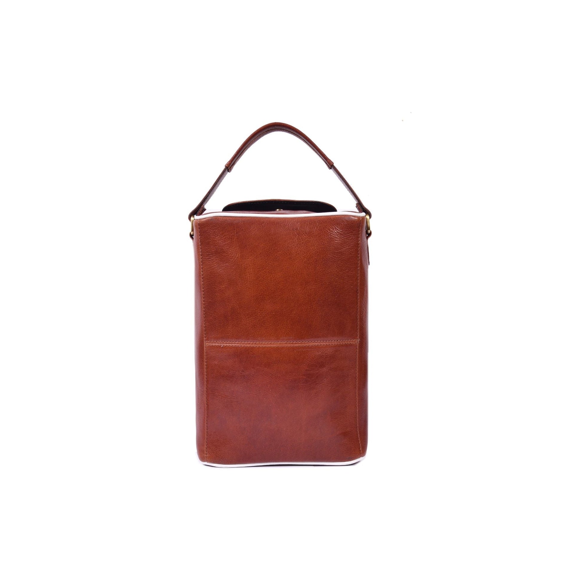 Leather Golf Shoe Bag with Dual Zipper & Top Handle - Aaron Leather Goods