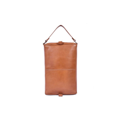 Leather Travel Toiletry Bag with Handle & Zip - Aaron Leather Goods